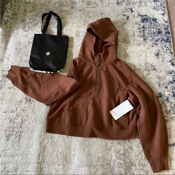 lululemon athletica Sweaters - NWT LULULEMON Scuba oversized half zip hoodie roasted brown
